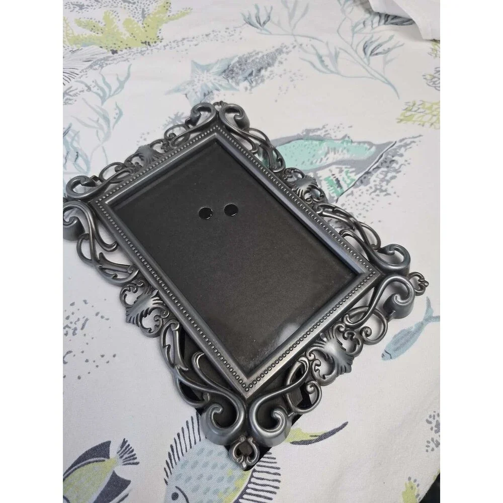 Ornate Art Nouveau Style Cutout Photo Picture? Frame Pewter Grey Metal 4x6